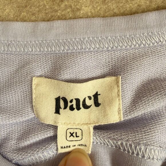 Pact Lavender Back Cutout Organic Cotton Sweatshirt Women’s XL Cozy Sustainable - Picture 3 of 8